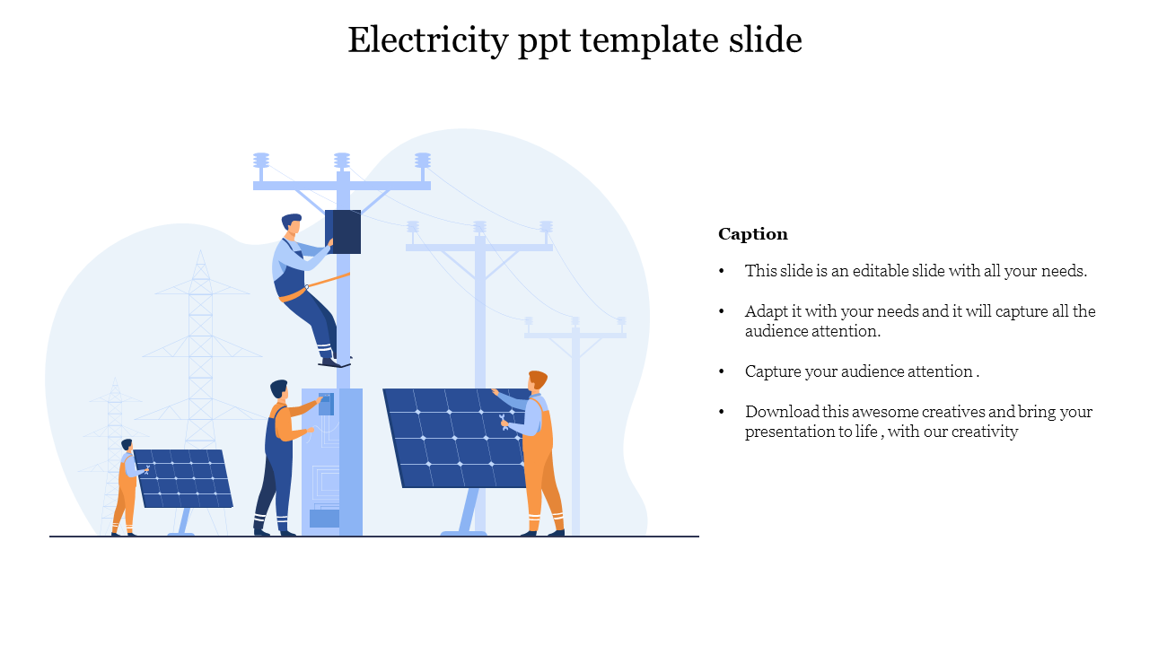 Electricity ppt template slide